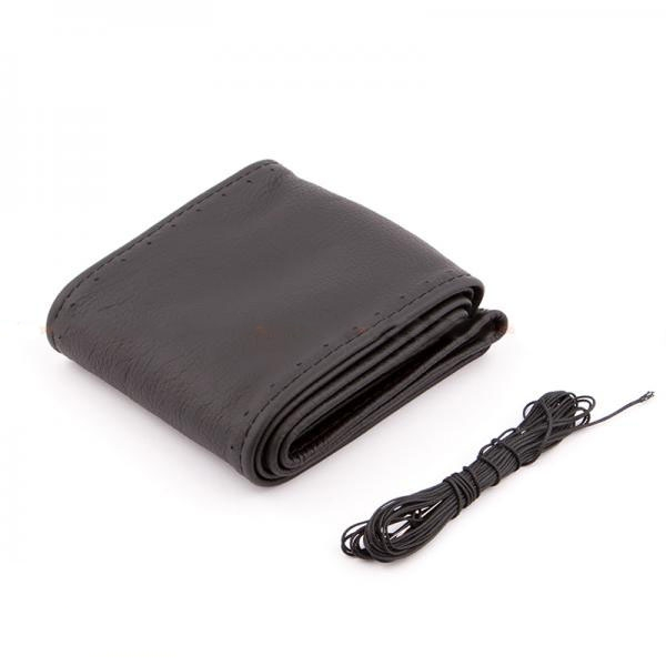 Обплетення на кермо безкаркасна ШКІРАМ M (37-38 см) ВК голка+нитка 9 см (30-35) CarLife CW1 37/39, фото 1