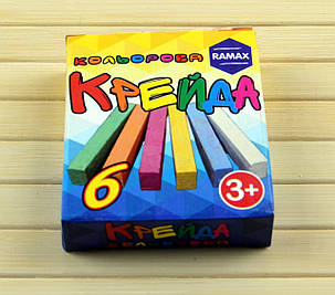Крейда кольорова 6 кол. квадратна "RAMAX" КК-1406 KNZ, фото 1