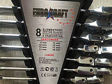 Набір ріжково-накидних ключів із тріскачкою на кардані Euro craft — 8 шт., фото 4