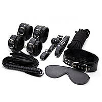 Набір Садо-мазо фетиш БДСМ набір іграшки BDSM Садо мазо набори аксесуари Плетка Чорний (130-007)