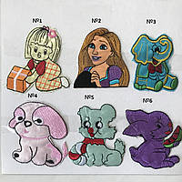 Термоаплікації зі звірятами та принцесами, висота 6 см