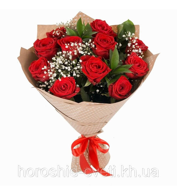 Букет червоних троянд 11шт. з доставкою по Харкову