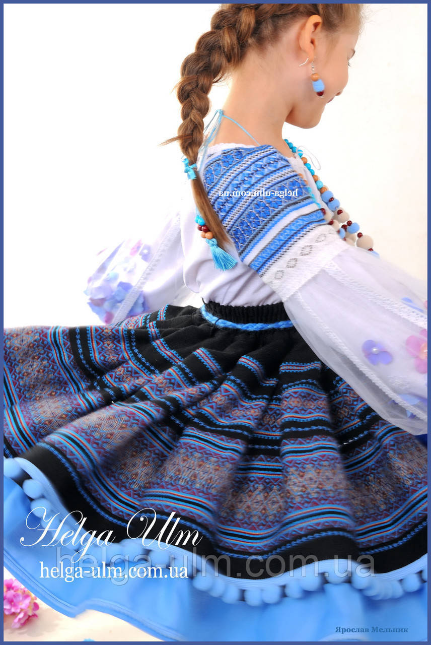 Спідничка з плетеним поясом-крайкою до українського строю "МарциПані" 140, фото 1