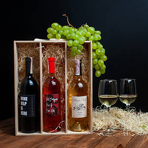 Коробка для вина на три пляшки "Wine time for boss", фото 2