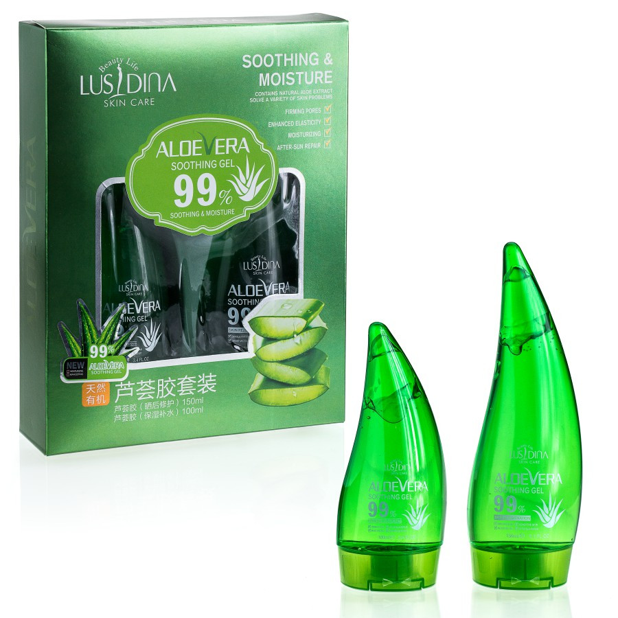 DJ-830 Набір Гель Алое Віра (універсальний зволожуючий) (2 шт) 100 ml & 150 ml, фото 1