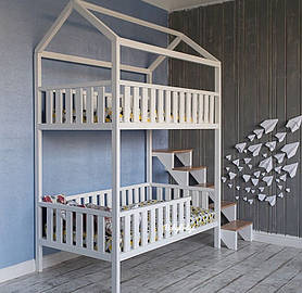 Ліжко двоярусне "Симфонія" з функціональними ступенями