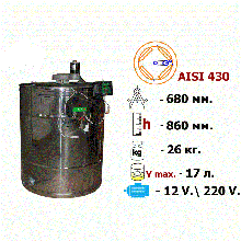 Медогонка 4-х. рамочная поворотная нержавеющая сталь AISI 430 с эл. приводом 220 В.