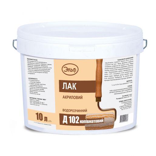Лак акриловий Ельф Д-102 10л напівматовий, фото 1