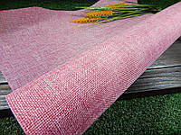 Мешковина декоративная розовая, сетка декоративная льняная