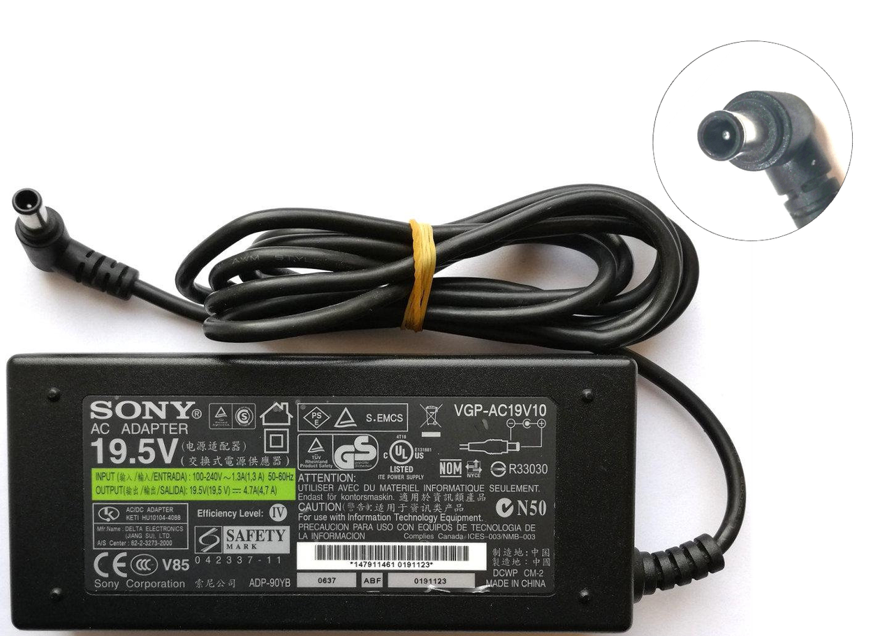 Блок питания Sony 90W 19.5V 4.7A 042337-11 (VGP-AC19V10) 6.5х4.4мм Б/У