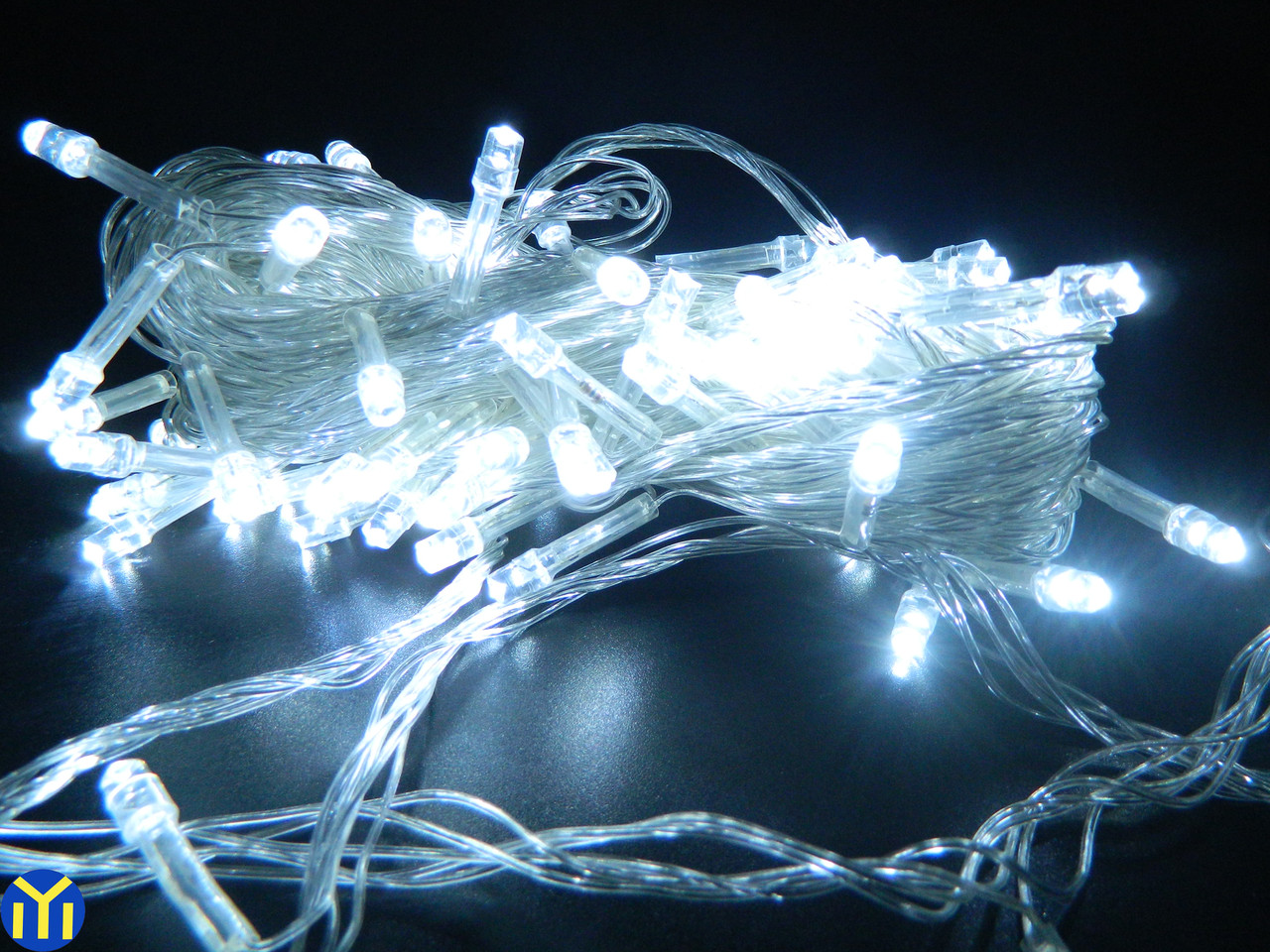Гирлянда новогодняя нить, Белая, 100LED, 9м.