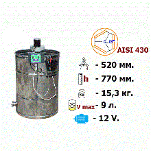 Медогонка 3-х рамкова неповоротна нержавіюча сталь AISI 430 12 В