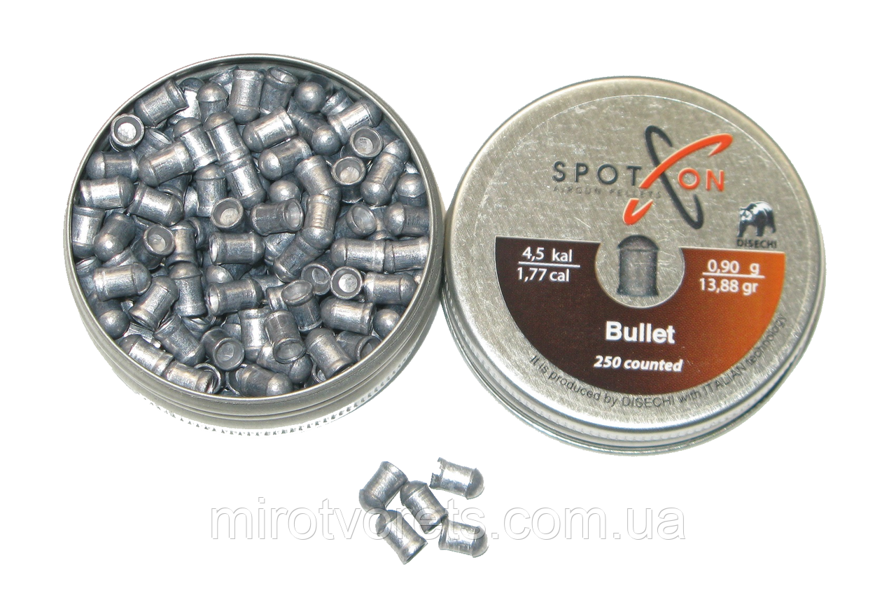 Кулі пневматичні Spoton Bullet 0.90 г 4,5 мм, 200 шт., фото 1