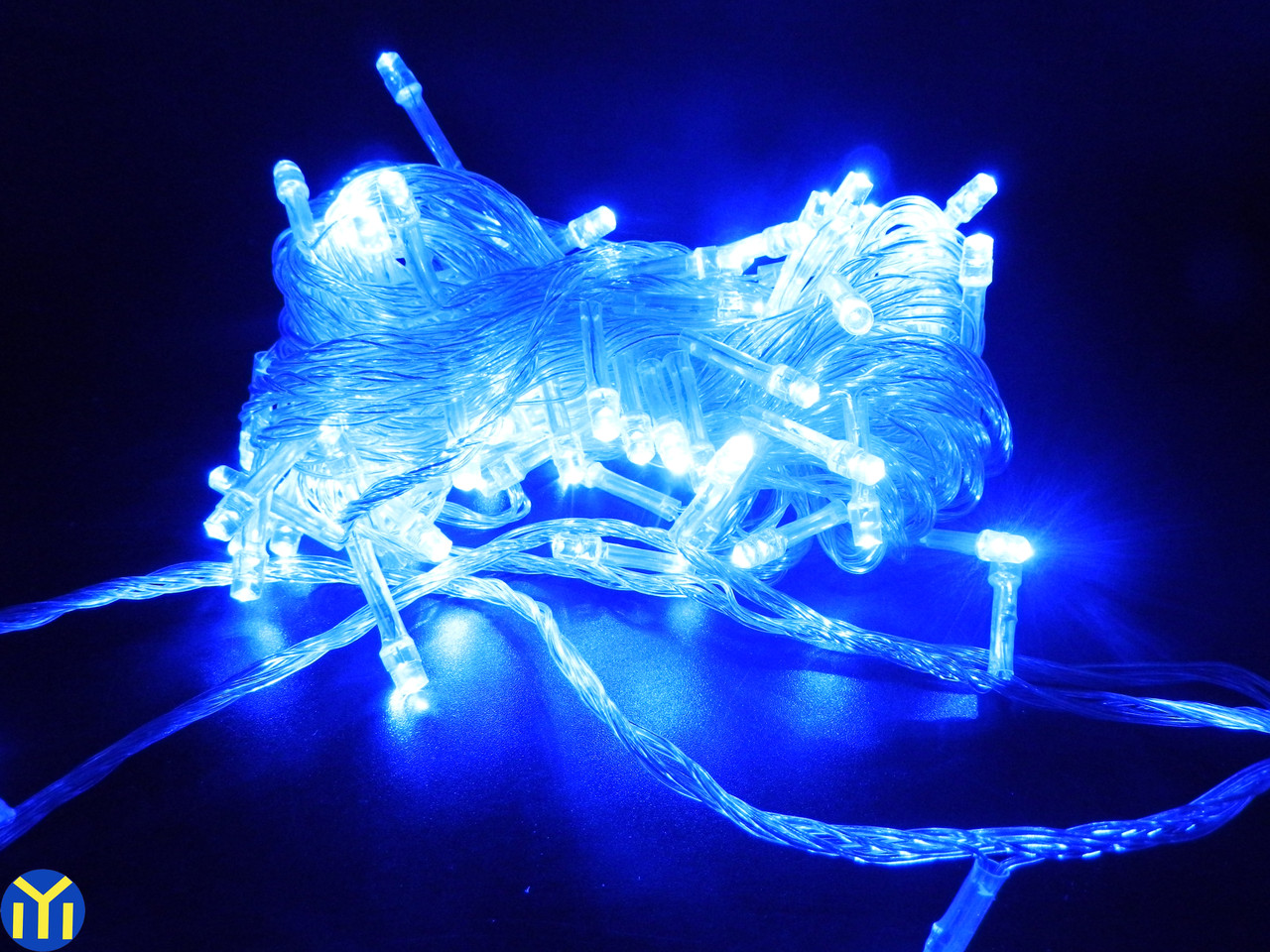 Гирлянда новогодняя нить, Синий 200 LED, 16м.