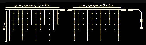 Гирлянда Бахрома тёплый холодный синий мульти - фото 4 - id-p1076880204