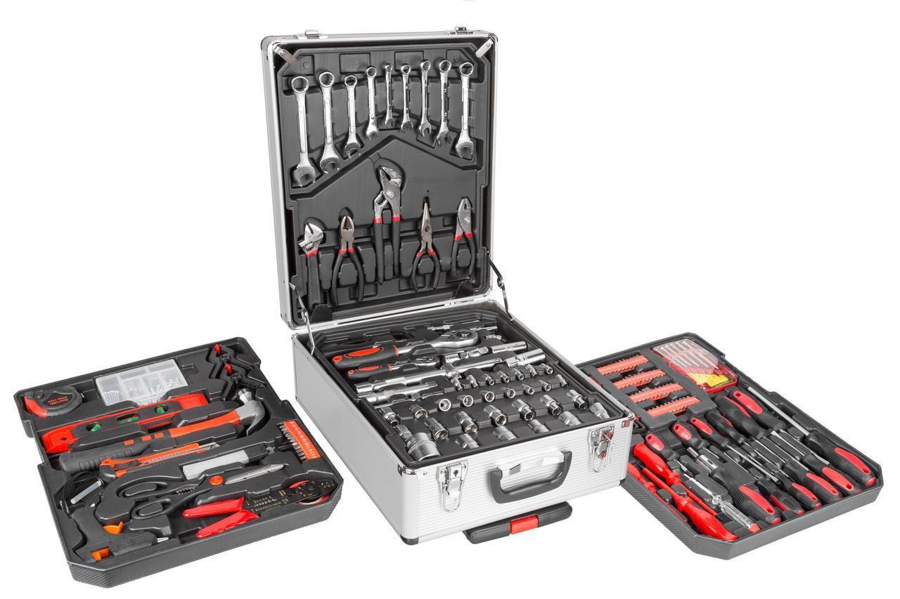 Набір інструментів AL-FA 187 одиниць, в кейсі на коліщатках, + ТРЕЩІТКА, фото 1