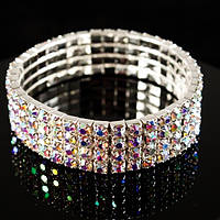 Браслет 4 ряди, хамелеонові стрази