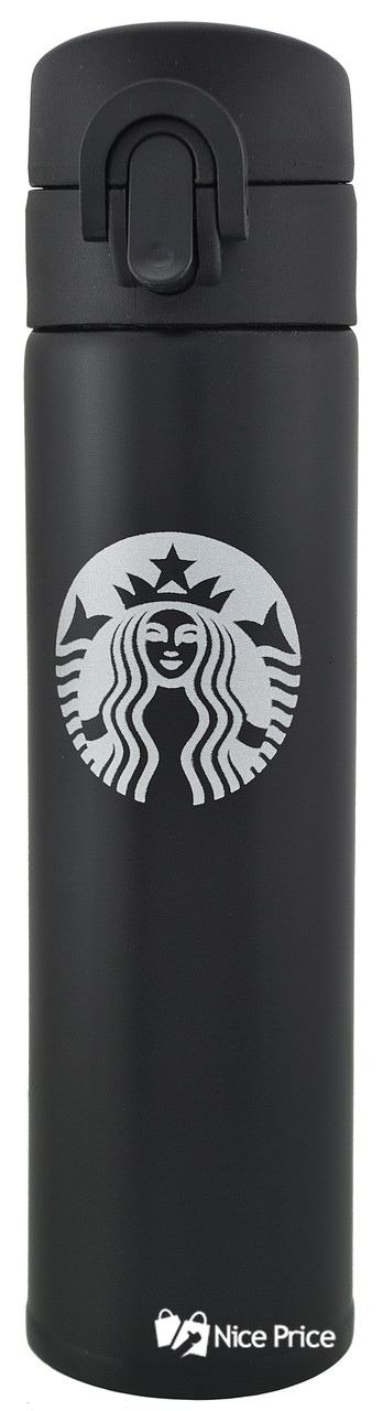 Термос Starbucks 280 мл zk-b-106 металевий чорний (2801)