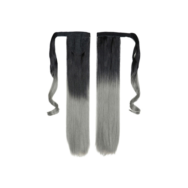 Хвост шиньон XR Hair Черный-Серый 55 см XR-502