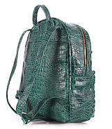 Жіночий шкіряний рюкзак Poolparty Mini Croco Green (зелений), фото 3