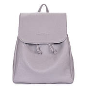 Жіночий шкіряний рюкзак на зав'язках Poolparty Paris (сірий), фото 2