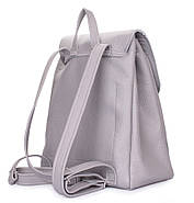 Жіночий шкіряний рюкзак на зав'язках Poolparty Paris (сірий), фото 3