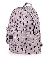 Женский стеганый болоньевый рюкзак Snowflakes (серый)