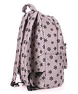 Жіночий стьобаний болоновий рюкзак Snowflakes (сірий), фото 3