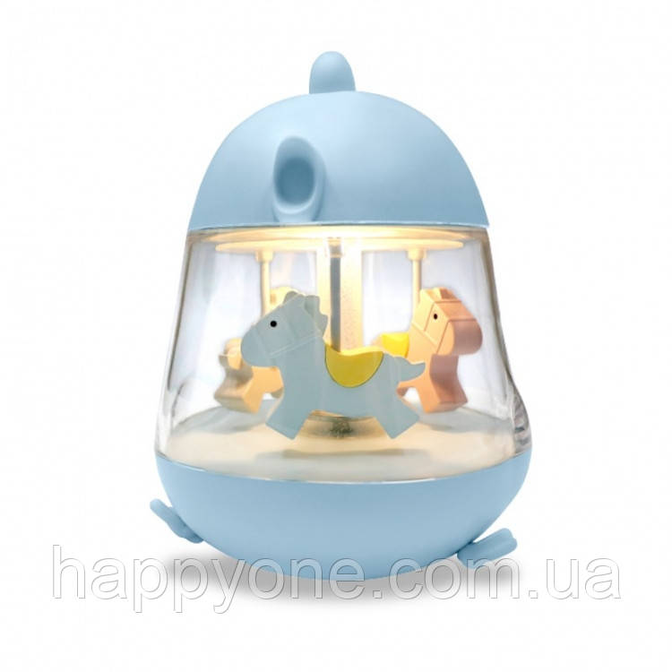 Музичний нічник "Карусель" (блакитний), фото 1