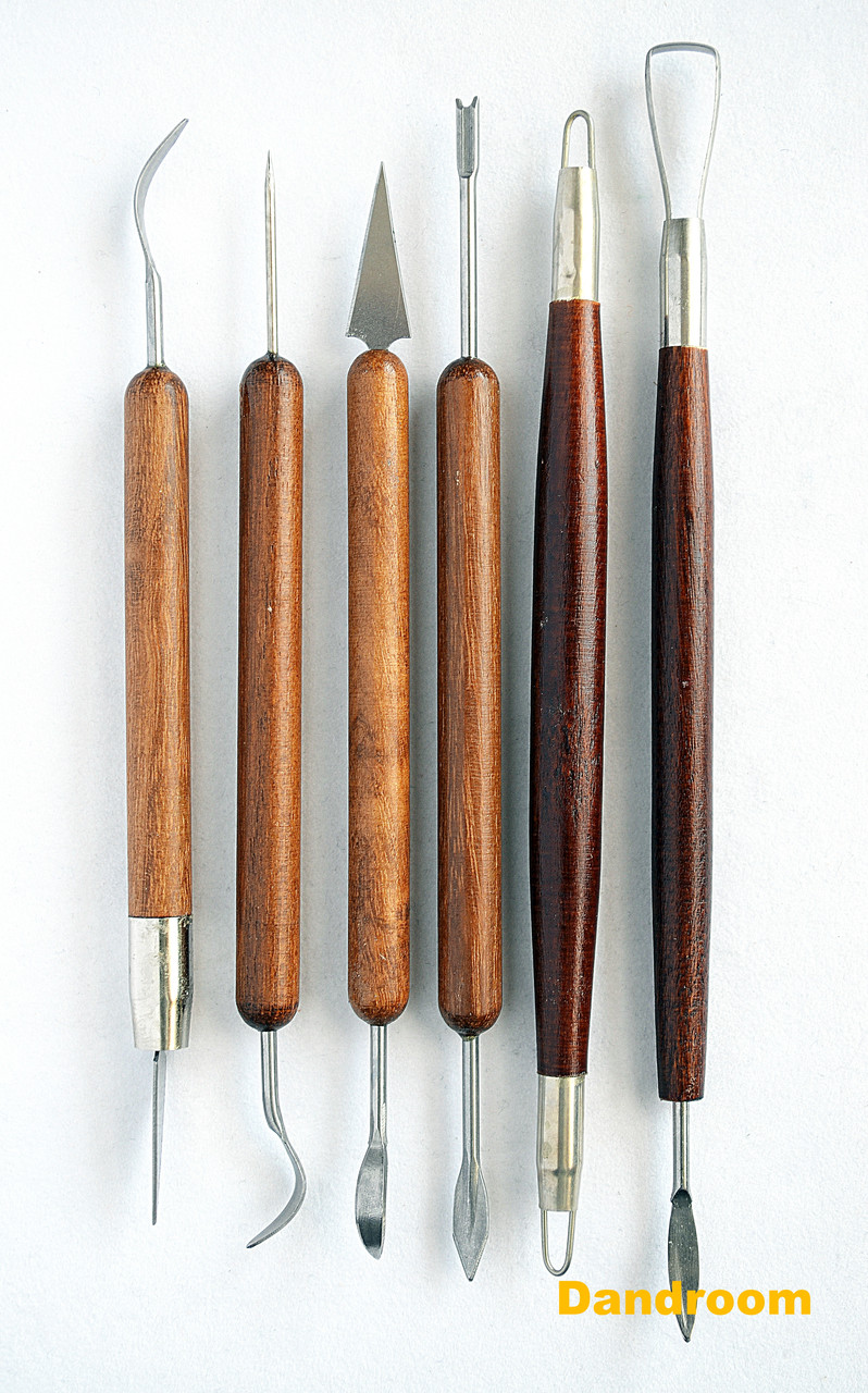 Набір стеків металевих, двосторонніх, 6 шт., дерев'яна ручка, фото 1