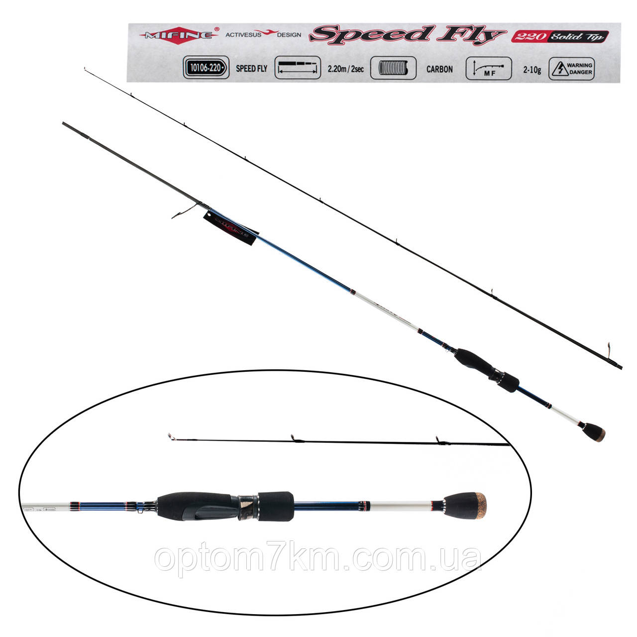 Спінінг Mifine Speed Fly 2,2m, тест 2-10g