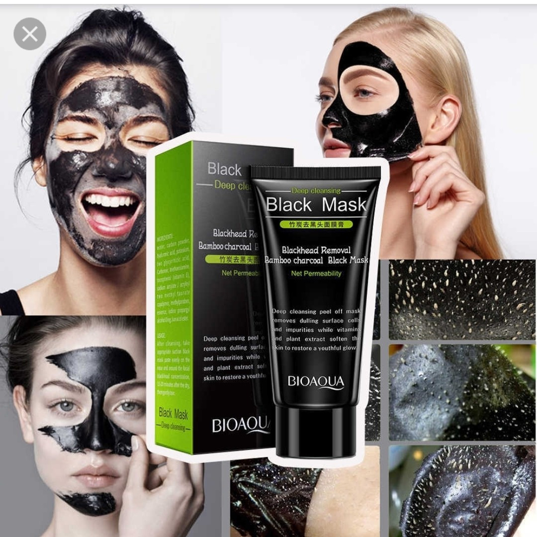 Чорна маска-плівка з бамбуковим вугіллям від чорних цяток Bioaqua Bamboo Charcoal Black Mask Deep Cleansing