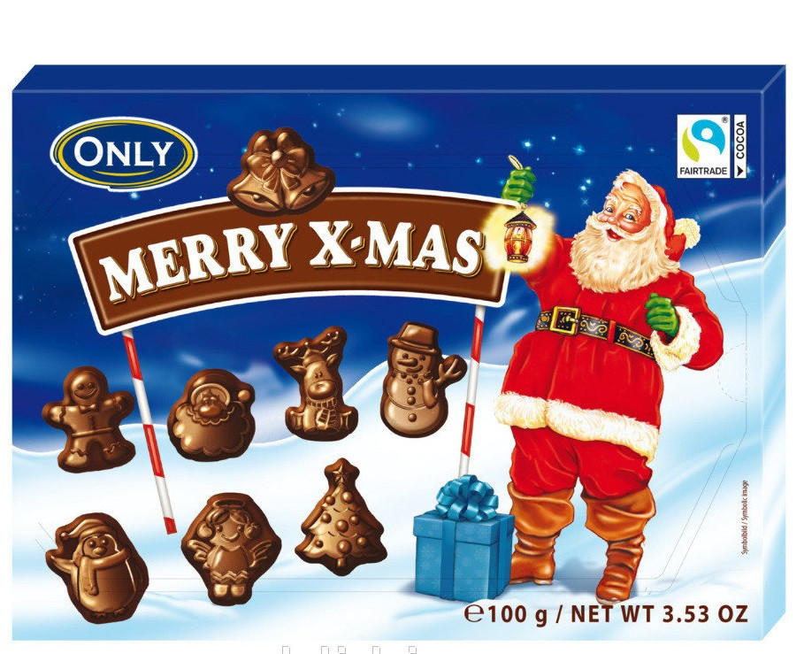 Новорічні шоколадні фігурки Only Merry X-Mas 100 г Австрія