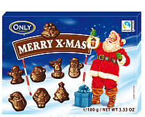 Новорічні шоколадні фігурки Only Merry X-Mas 100 г Австрія