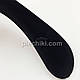 Флокированные вішалки для одягу (оксамитові, велюрові) чорного кольору, довжина 440 мм, фото 5