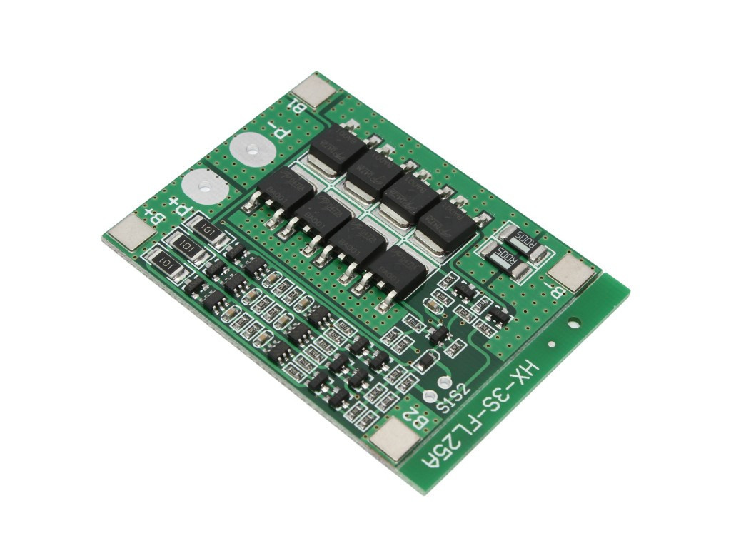 BMS контролер заряду розряду Li-Ion 18650 HX-3S-FL25A 3S 25A 12.6V Плата захисту з балансуванням, фото 1
