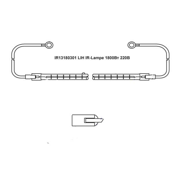 Інфрачервона лампа 1800 Вт для видувних машин