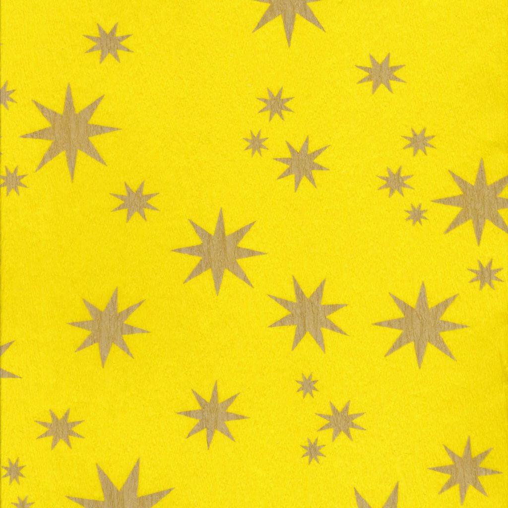 Креп гофро бумага 30 гр/м2 принт Звезды желтая - фото 1 - id-p1077062628