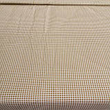 Сатин в бежево-коричневу клітинку, ширина 160 см, фото 2