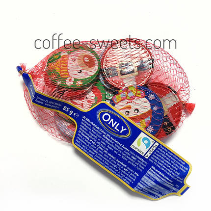 Шоколадні монетки з новорічною тематикою "Only" Christmas coins, 85 г., фото 1