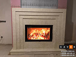 Монтаж кутової камінної топки на дрова 1