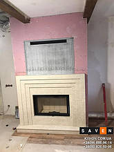 Монтаж кутової камінної топки на дрова 2