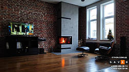 Монтаж кутової камінної топки на дрова 5