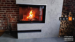 Монтаж кутової камінної топки на дрова 11