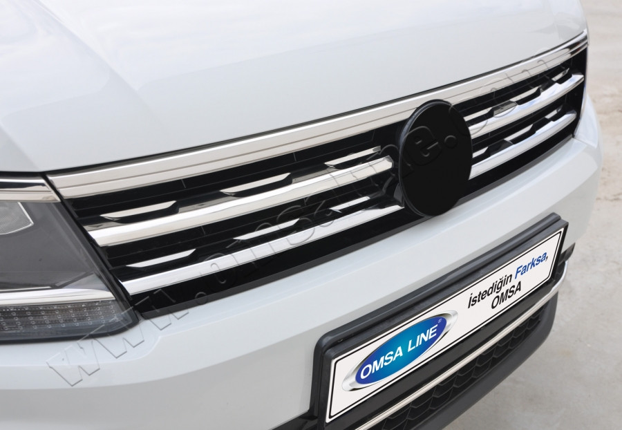 Накладки на решітку (2 шт., нерж) Volkswagen Tiguan 2016, фото 1