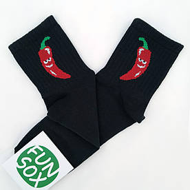 Шкарпетки з принтом "Перці" Чорний