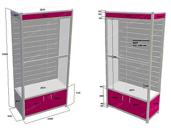 Вітрина скляна торгова для ювелірний виробів та аксесуарів
