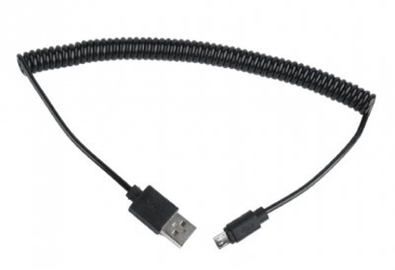 Кабель USB-MicroUSB Cablexpert 1.8m спіральний Black