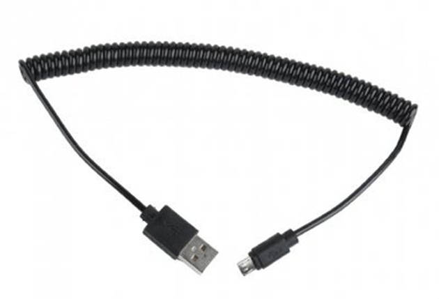 Кабель USB-MicroUSB Cablexpert 1.8m спіральний Black, фото 1