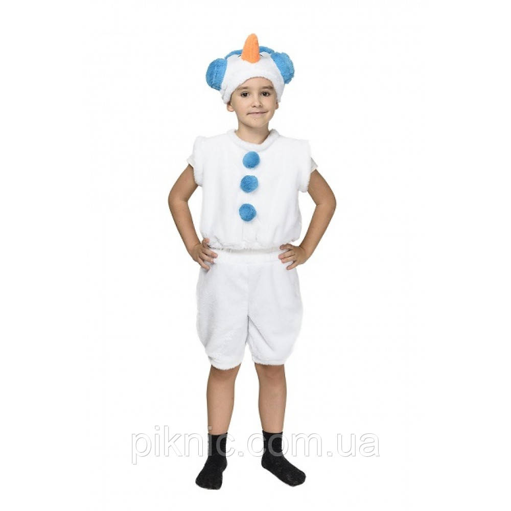 Детский карнавальный костюм Снеговика для мальчиков Снеговичок для детей 4,5,6 лет Голубой - фото 1 - id-p1077217544